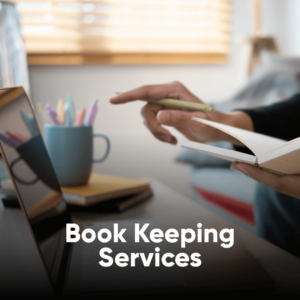 photo of a person holding a notebook and doing bookkeeping Services either part-time or full-time