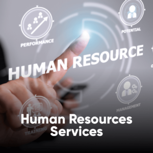photo of a finger pointing on a screen with the words Human Resources Services written, this is how HR personnel works, either part-time or full-time